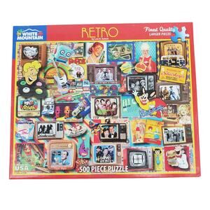 White Mountain Retro‎ 500 Piece Puzzle #1375B 18inx24in Pre-Owned